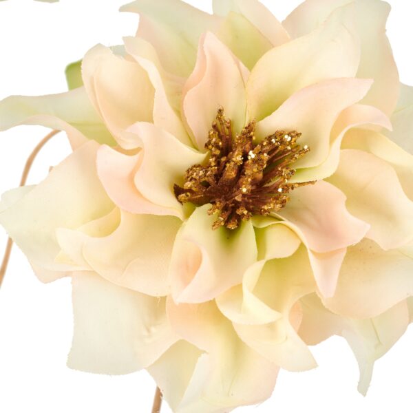Julerose creme m/guld h 66 cm - Billede 2