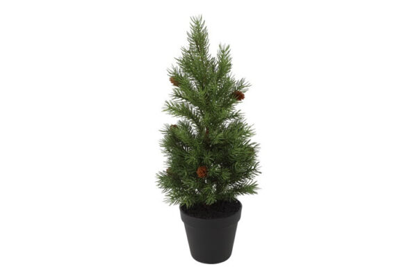 Juletræ m/kogler i potte h 47 cm
