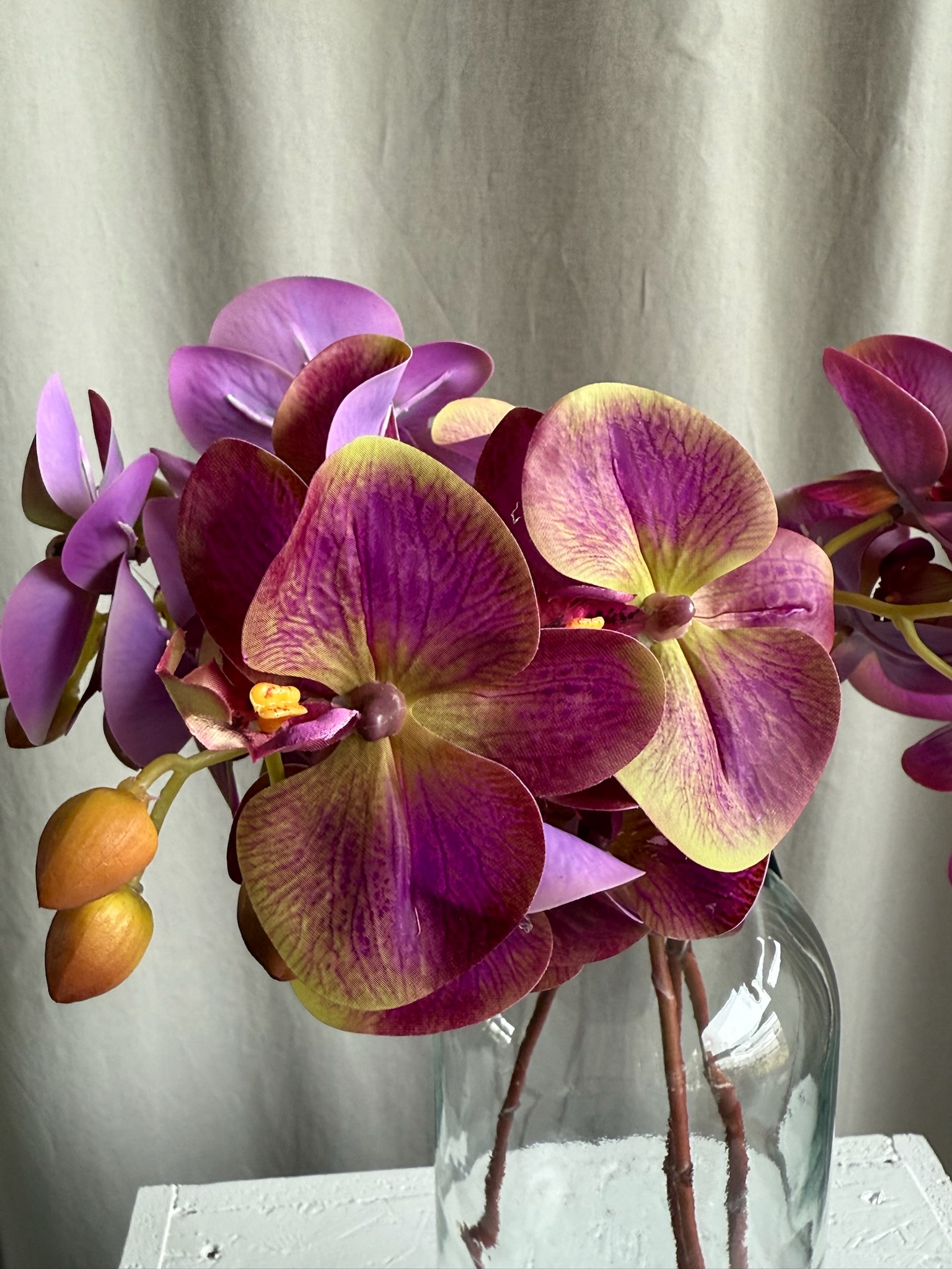 Orkide/phalaenopsis lilla real touch h 44 cm - Billede 3