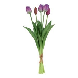 Tulipan bundt lilla/hvid h 41 cm