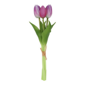 Tulipan bundt lilla/hvid h 29 cm