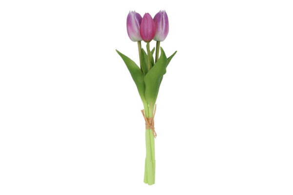 Tulipan bundt lilla/hvid h 29 cm