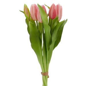 Tulipan bundt 5 stk rosa h 32 cm