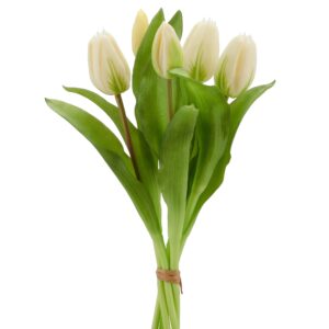 Tulipan bundt 5 stk hvid h 32 cm