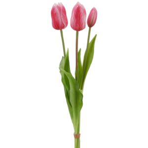 Tulipaner i bundt 3 stk. pink h 41 cm.