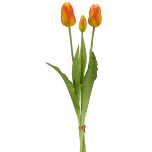 Tulipaner i bundt 3 stk. orange h 41 cm.