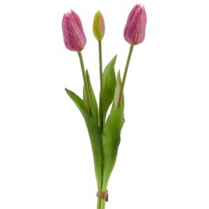 Tulipaner i bundt 3 stk. lys lilla h 41 cm.